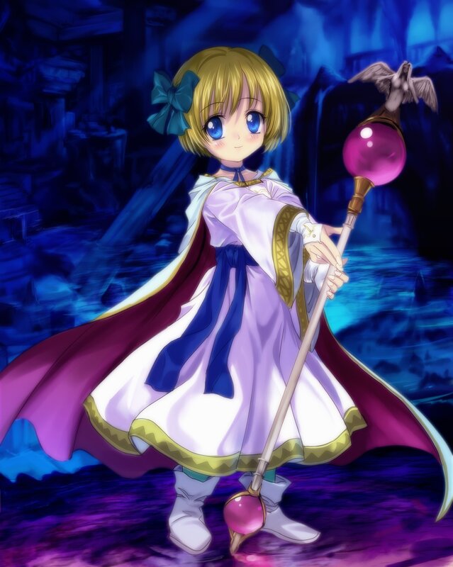 anime girl with magic staff