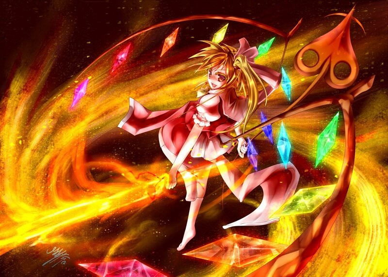 anime girl with magic staff