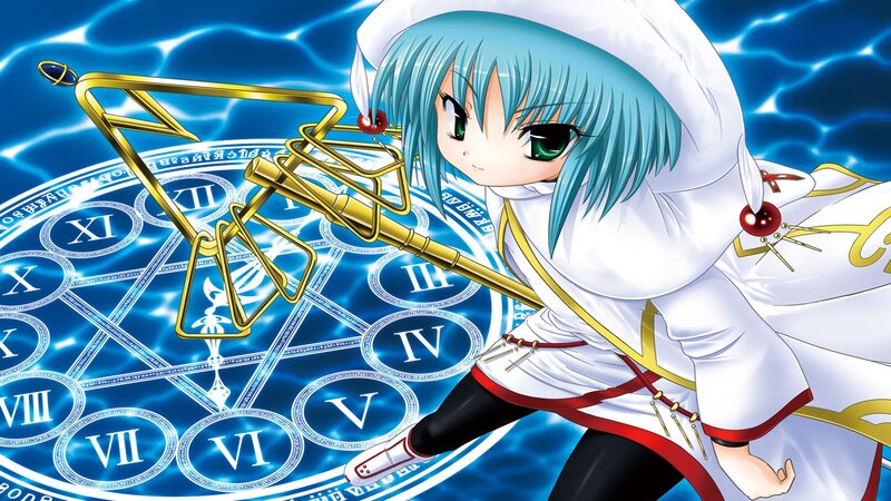 anime girl with magic staff