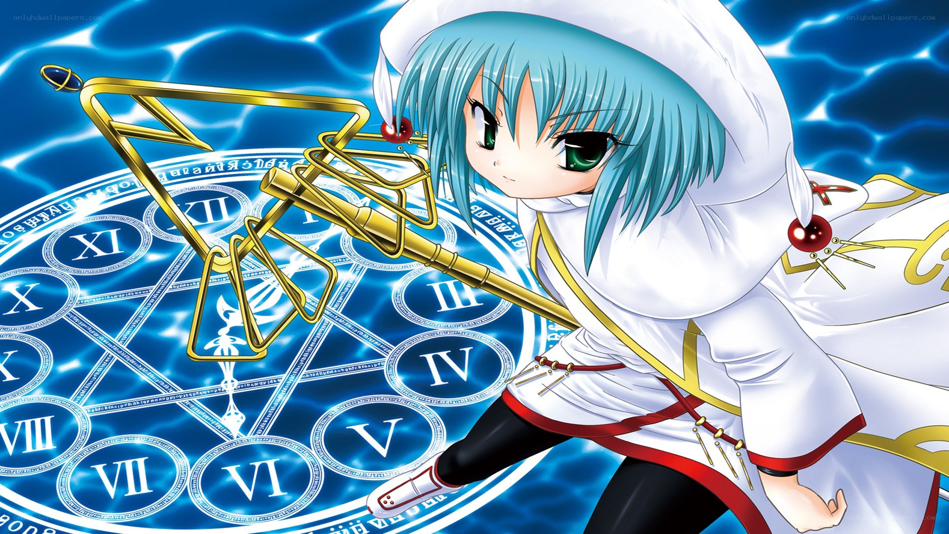 anime girl with magic staff