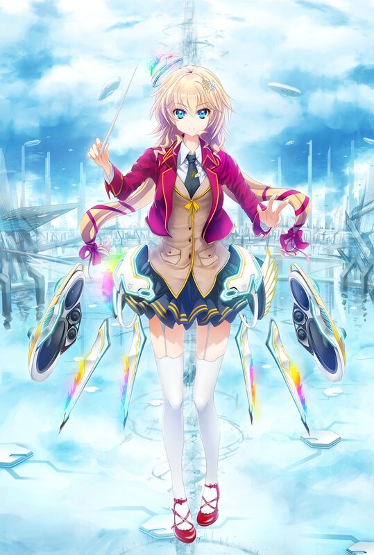 anime girl with magic staff