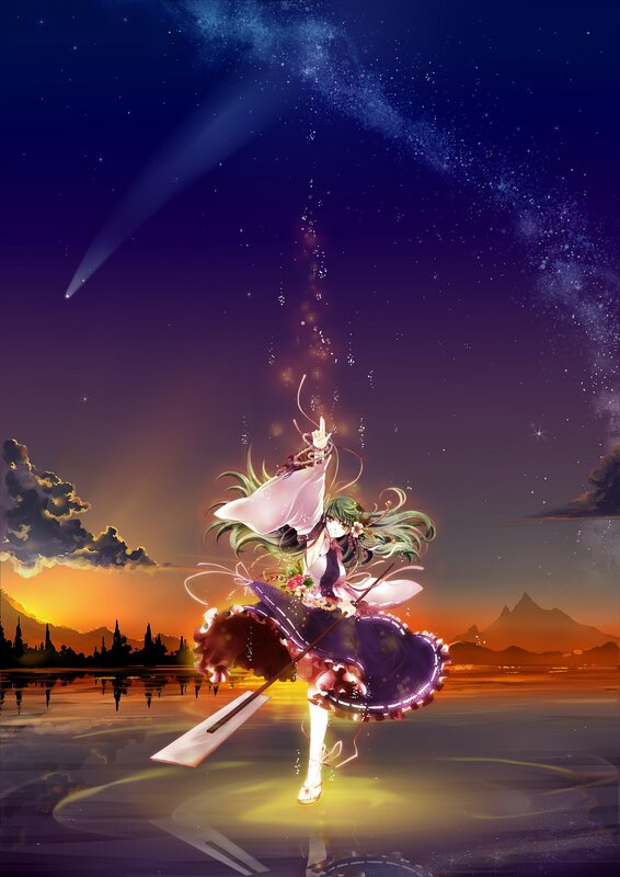 Anime girl with magic staff