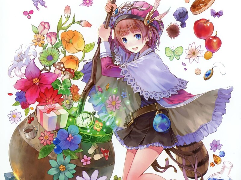 Anime girl with magic staff