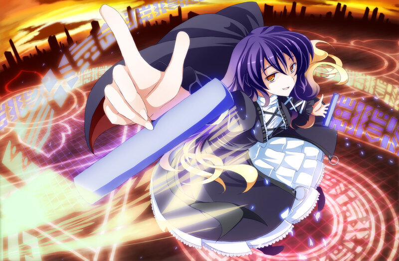anime girl with magic staff