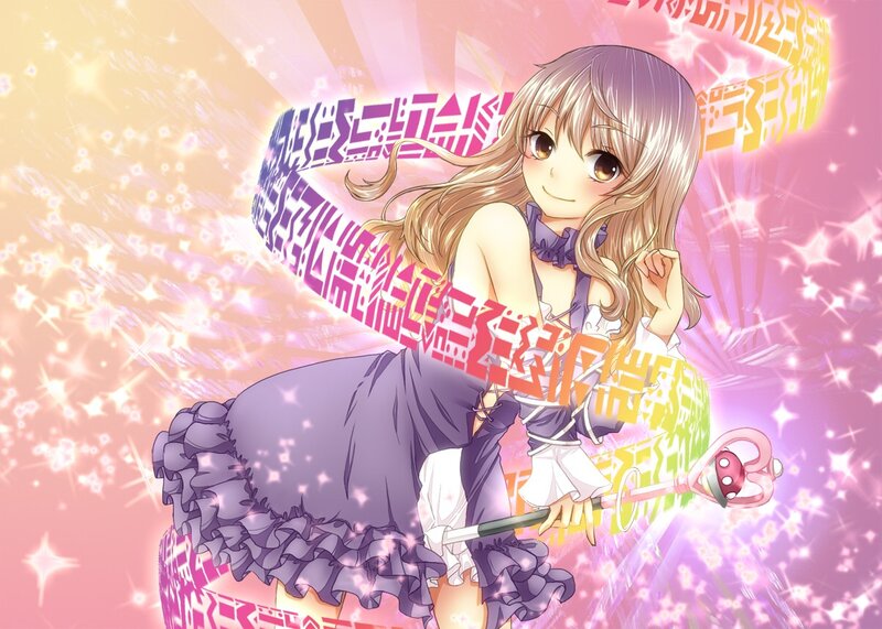 anime girl with magic staff