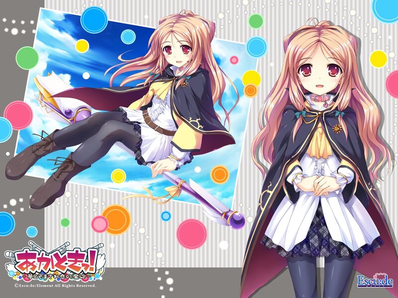 Anime girl with magic staff