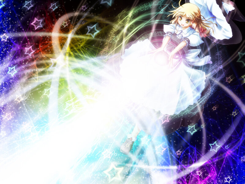 anime girl with magic stars