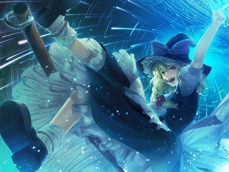 anime girl with magic wand