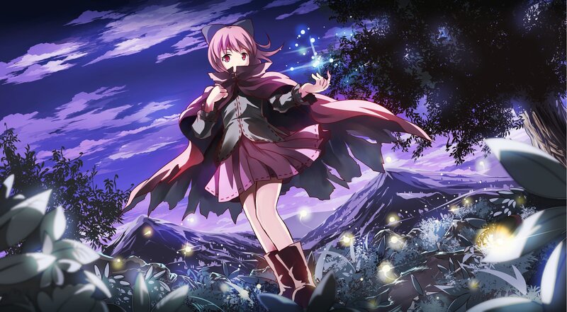 anime girl with magic wand