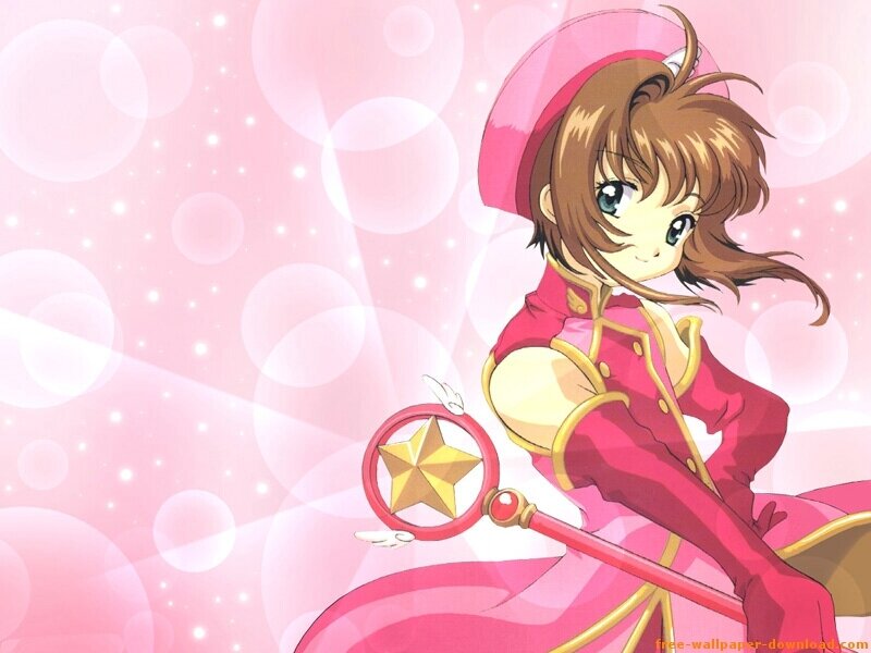 anime girl with magic wand