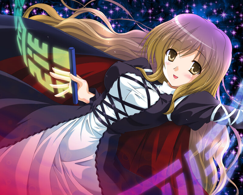 anime girl with magic wand