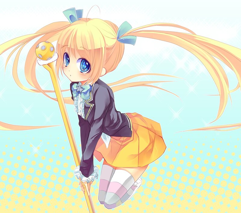 anime girl with magic wand