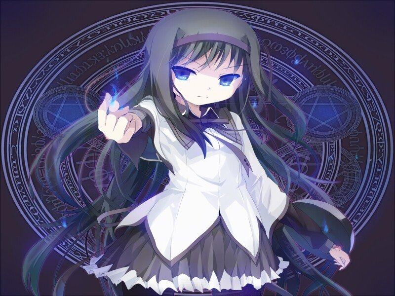 Anime Girl with Magic — White