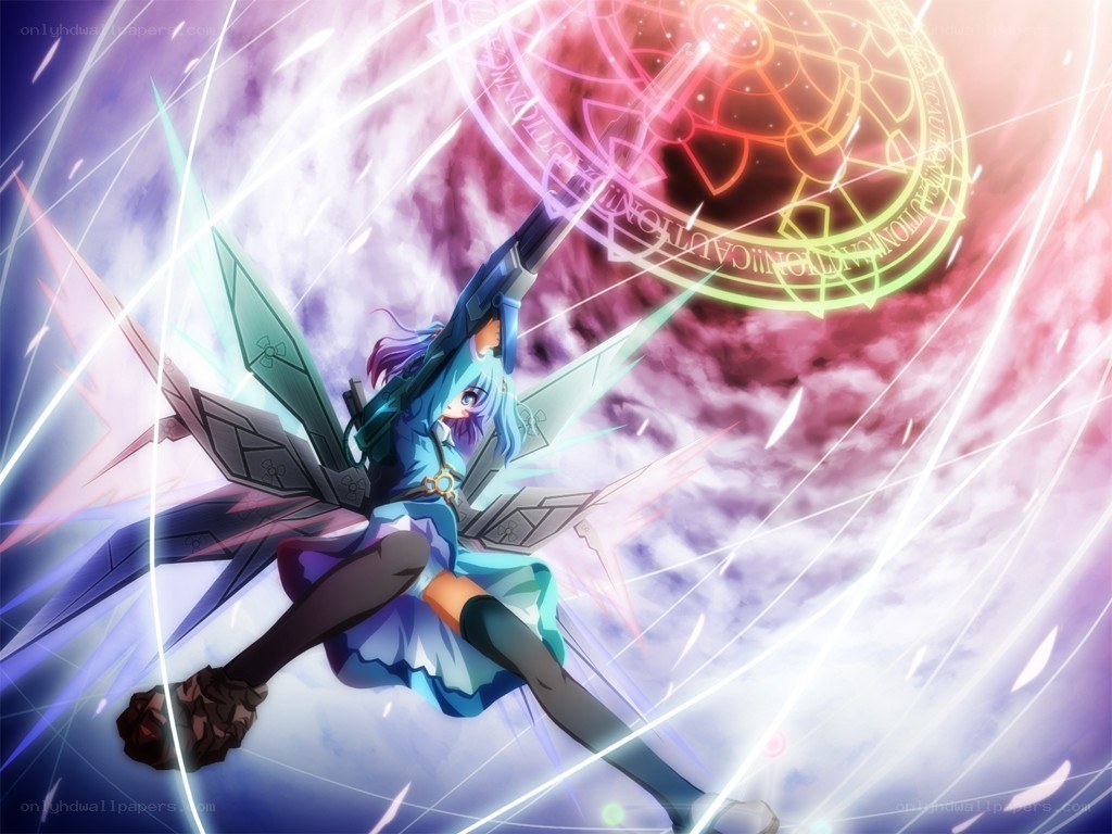 anime girl with magic wings