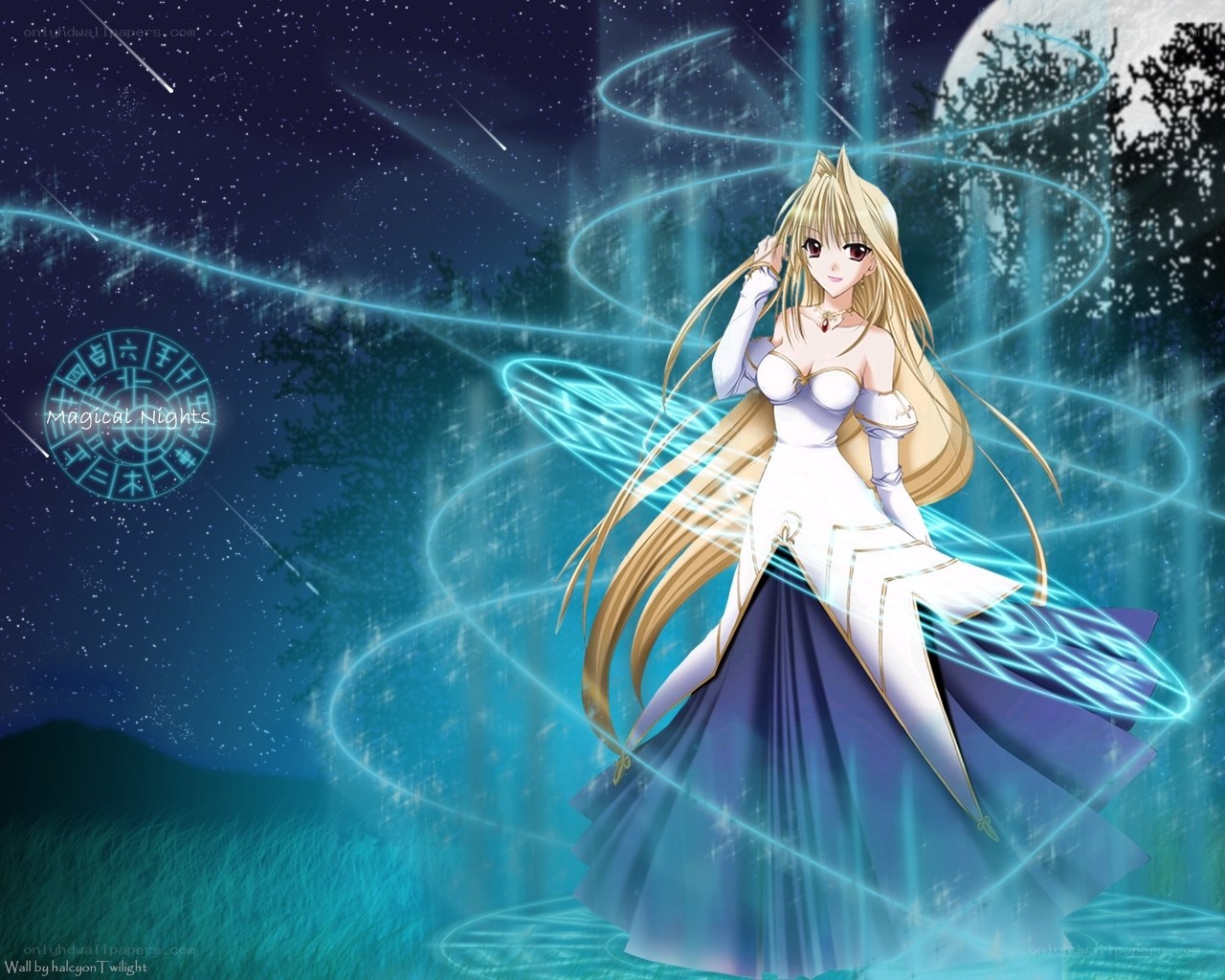 anime girl with magic wings