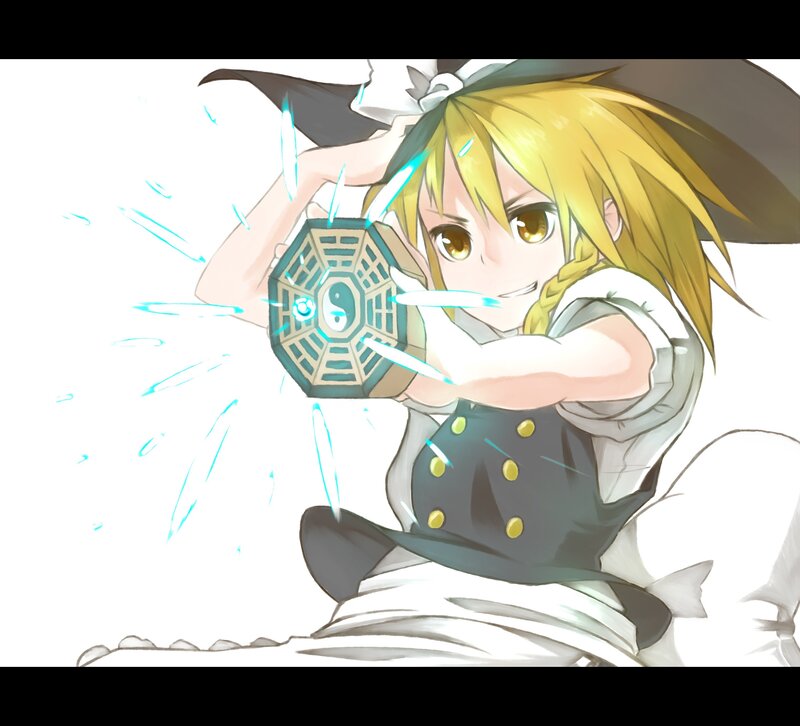 anime girl with magical artifact