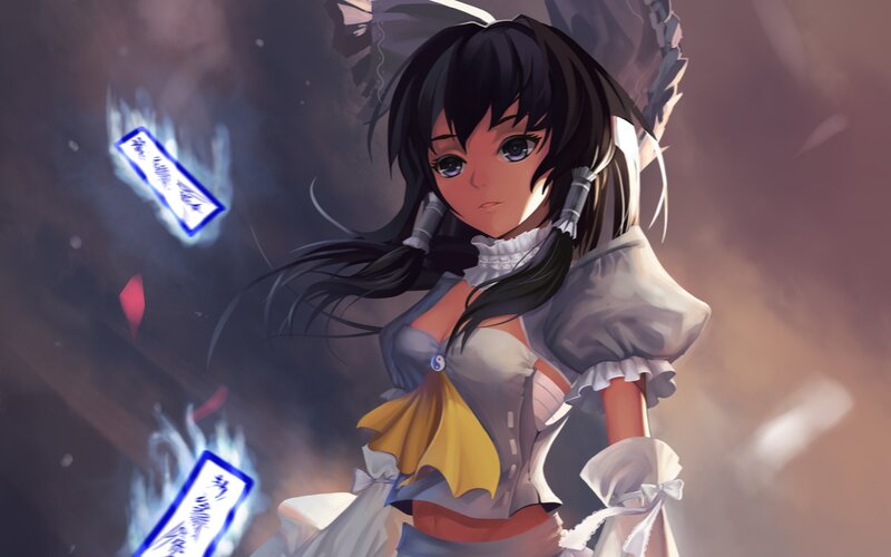anime girl with magical cards