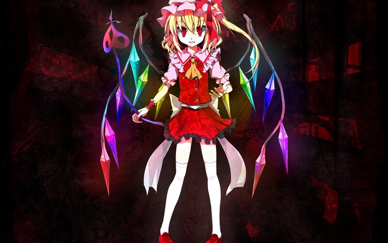 Anime girl with magical crystals