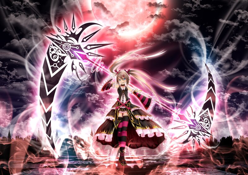 anime girl with magical scythe