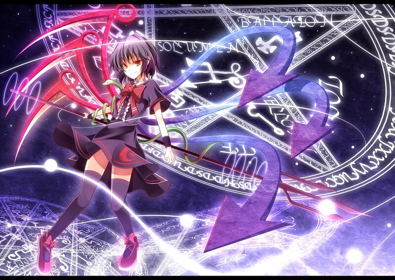 Anime girl with magical staff