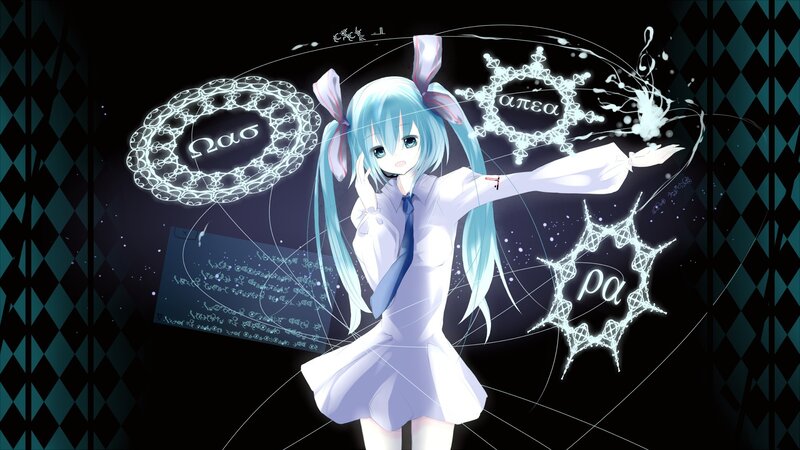 anime girl with magical symbols