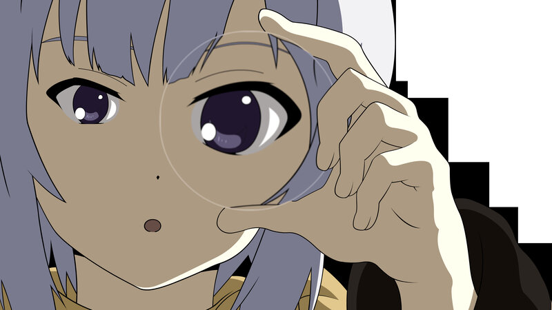 anime girl with magnifying glass