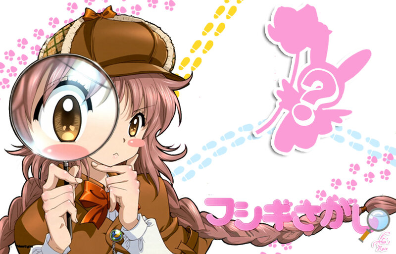 Anime Girl with Magnifying Glass — Pink
