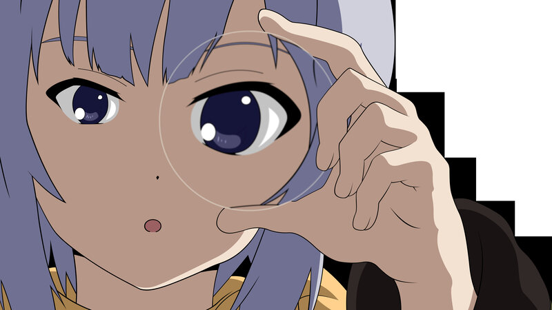 anime girl with magnifying glass