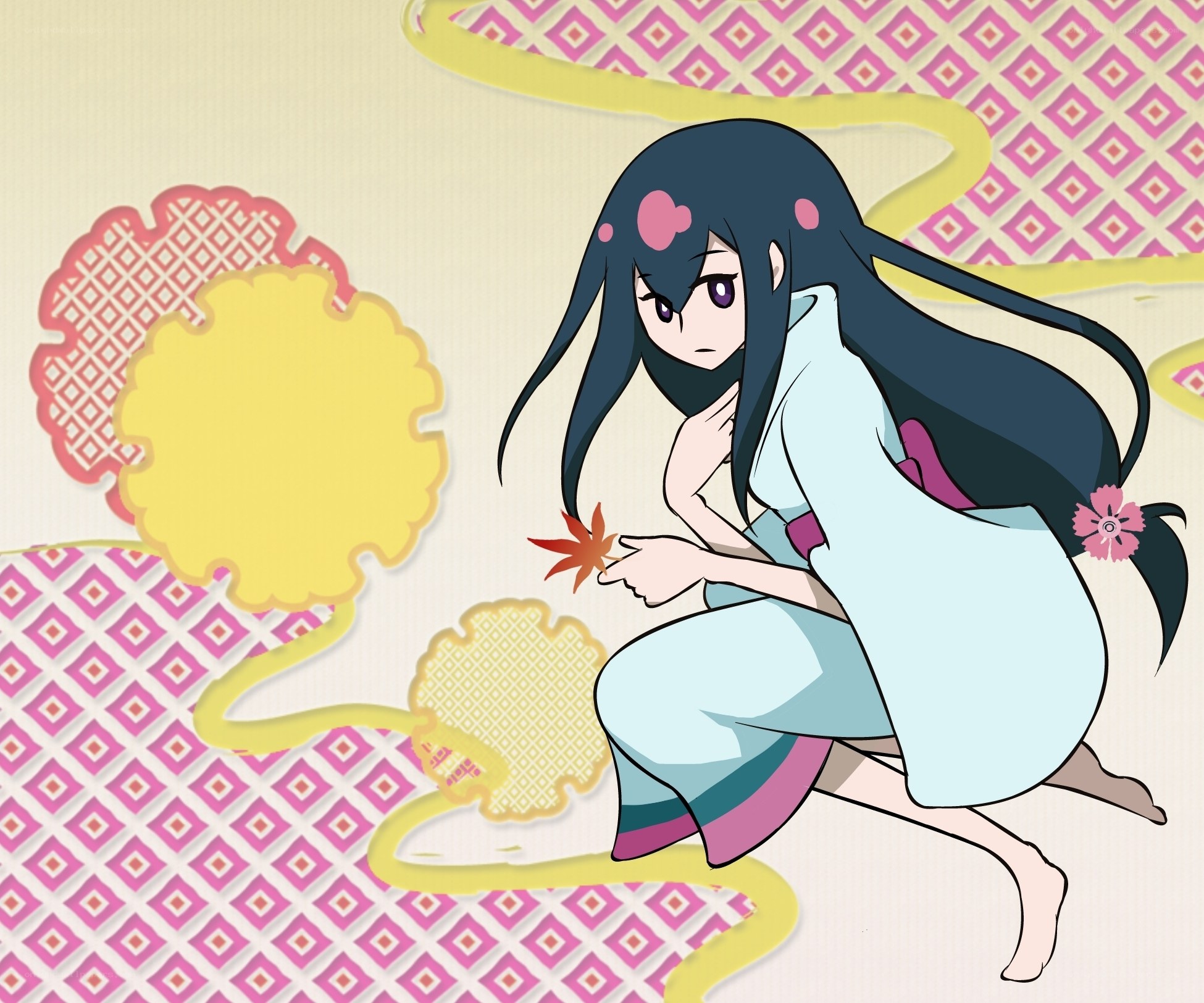 anime girl with maple leaf