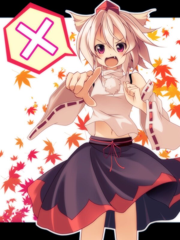 anime girl with maple leaves