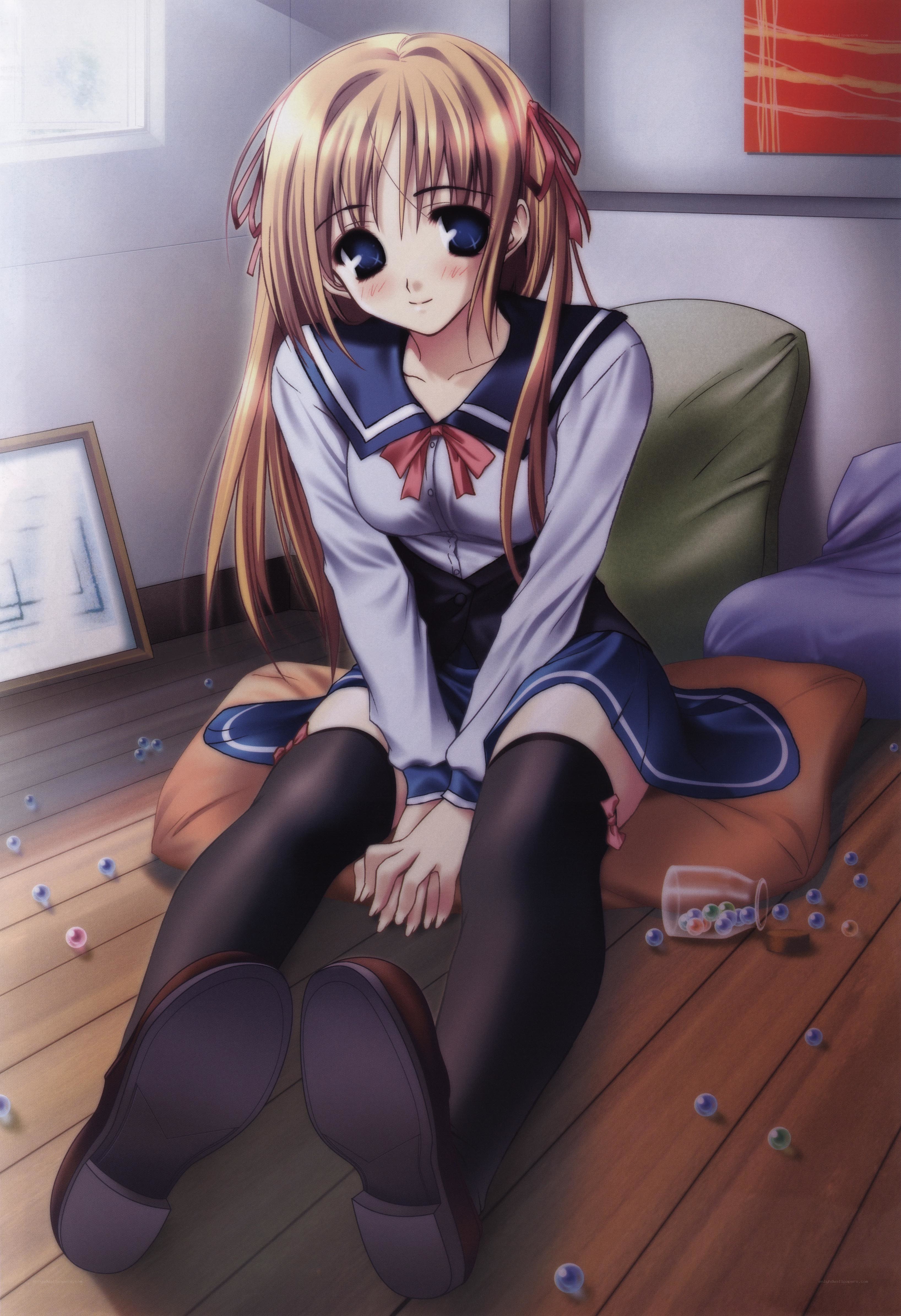 anime girl with marbles