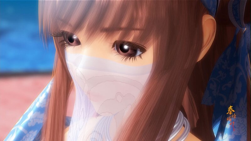 Anime Girl with Mask — Brown, Calm