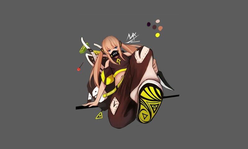 Anime Girl with Mask — Brown, Dynamic