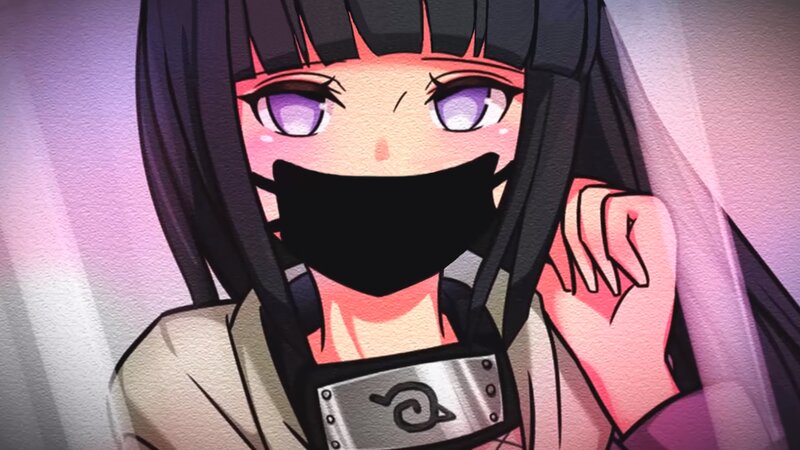 Anime Girl with Mask — Purple, Dramatic, Forehead Protector
