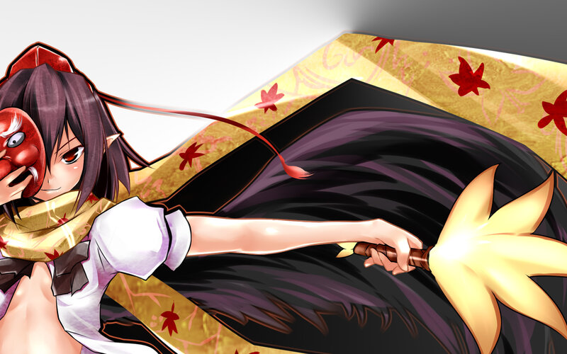 Anime Girl with Mask — Purple