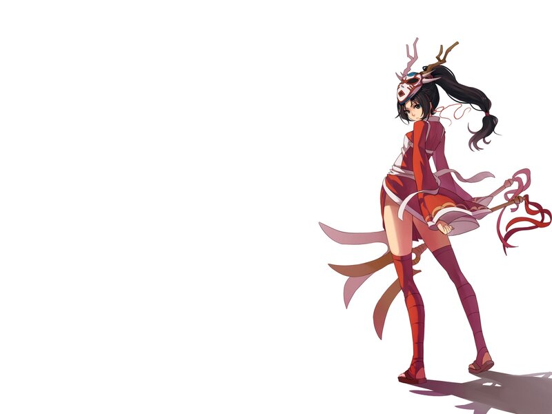 Anime Girl with Mask — Red, Dynamic