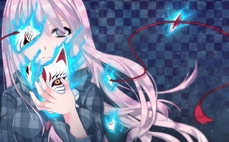 Anime Girl with Masks — Pink