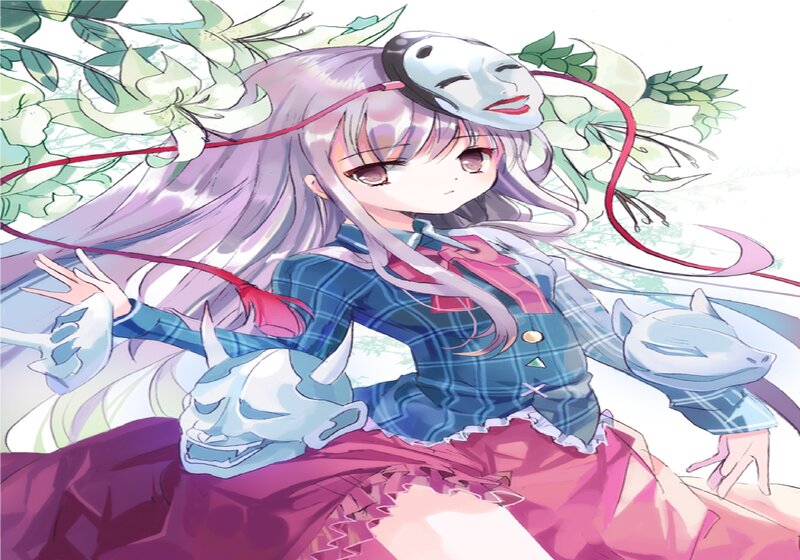 Anime Girl with Masks — Purple