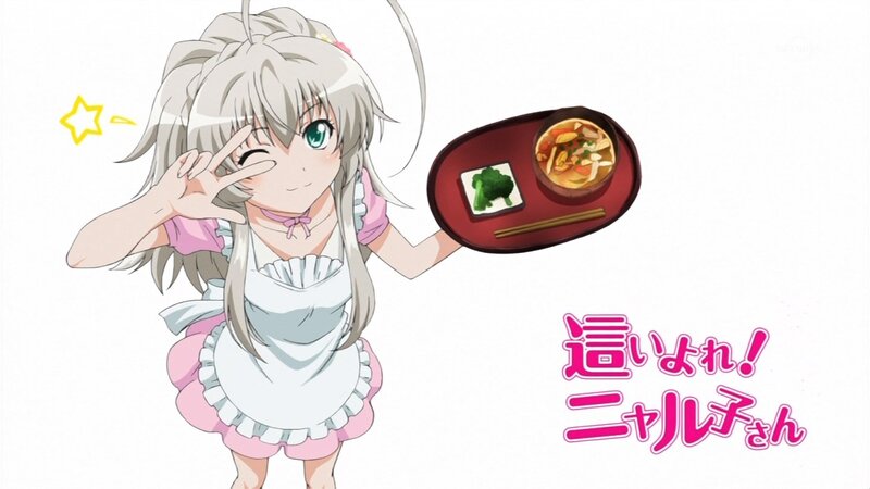 anime girl with meal tray