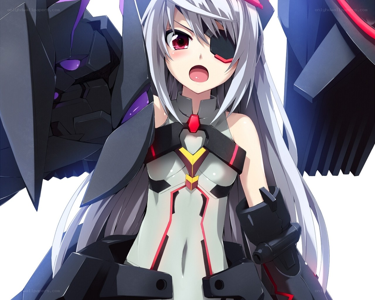 anime girl with mech armor