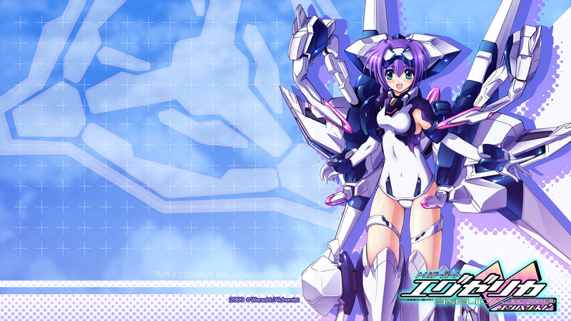 Anime Girl with Mech — Blue, Dynamic, Mech Suit
