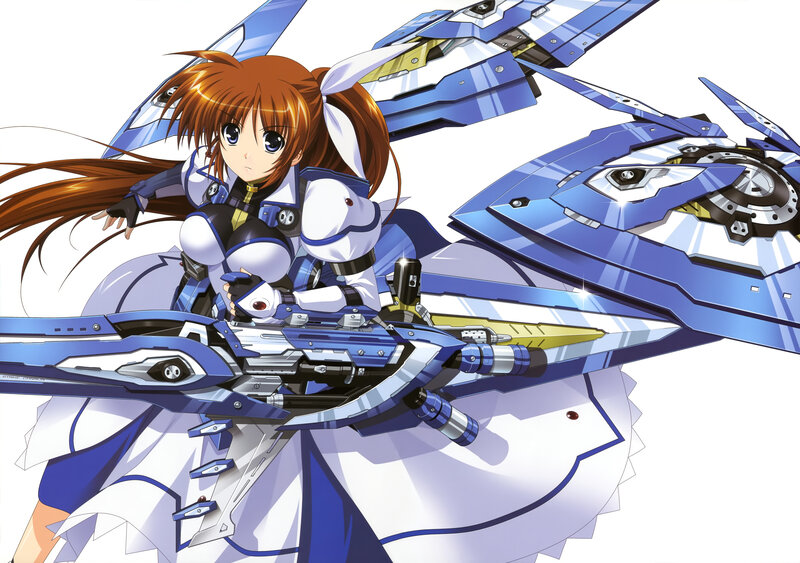 Anime Girl with Mech — Blue, Dynamic