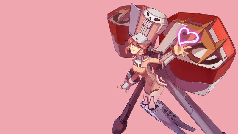 Anime Girl with Mech — Pink