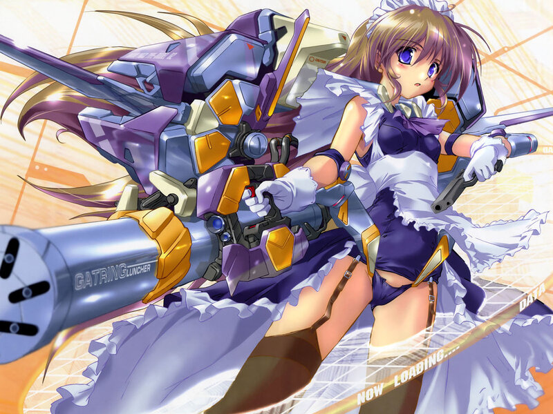 Anime Girl with Mech — Purple, Action
