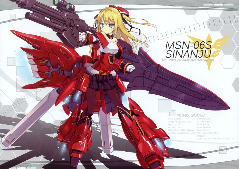 Anime Girl with Mech — Red, Dramatic, Digital Art