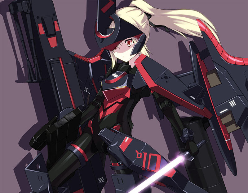 anime girl with mech suit