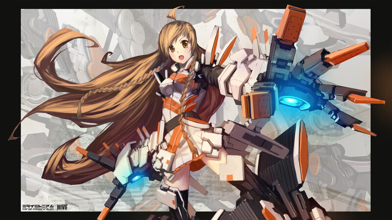 anime girl with mech suit