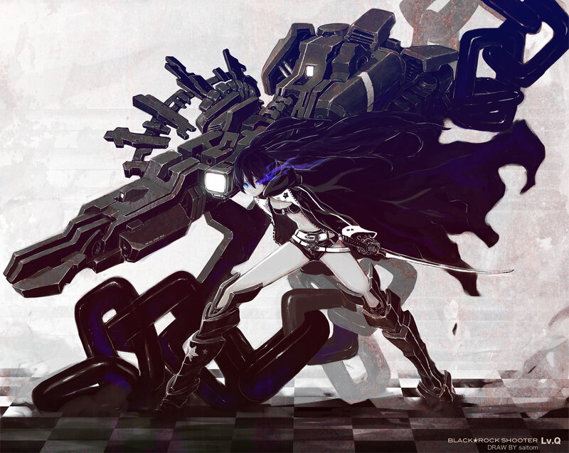 anime girl with mech weapon