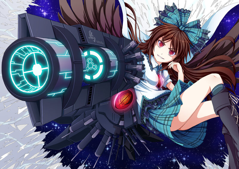 anime girl with mech weapon