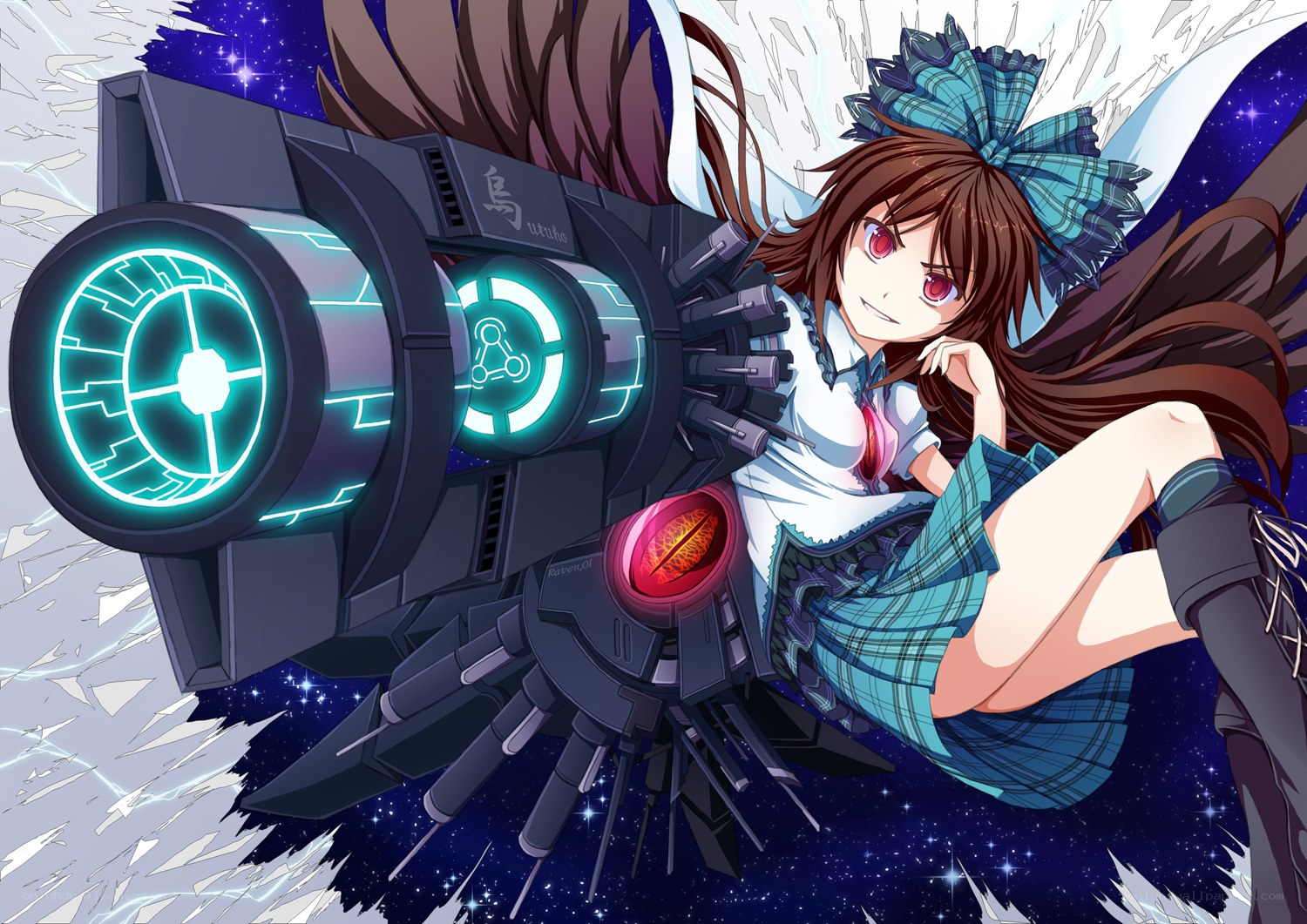 anime girl with mech weapon